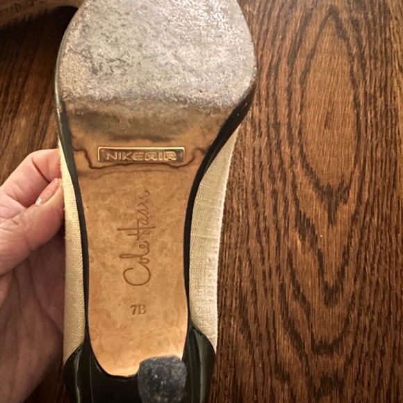 Cole Haan Nike Air Spectator Two Tone Peep Toe Platform Pumps - Size 7B - Picture 5 of 12